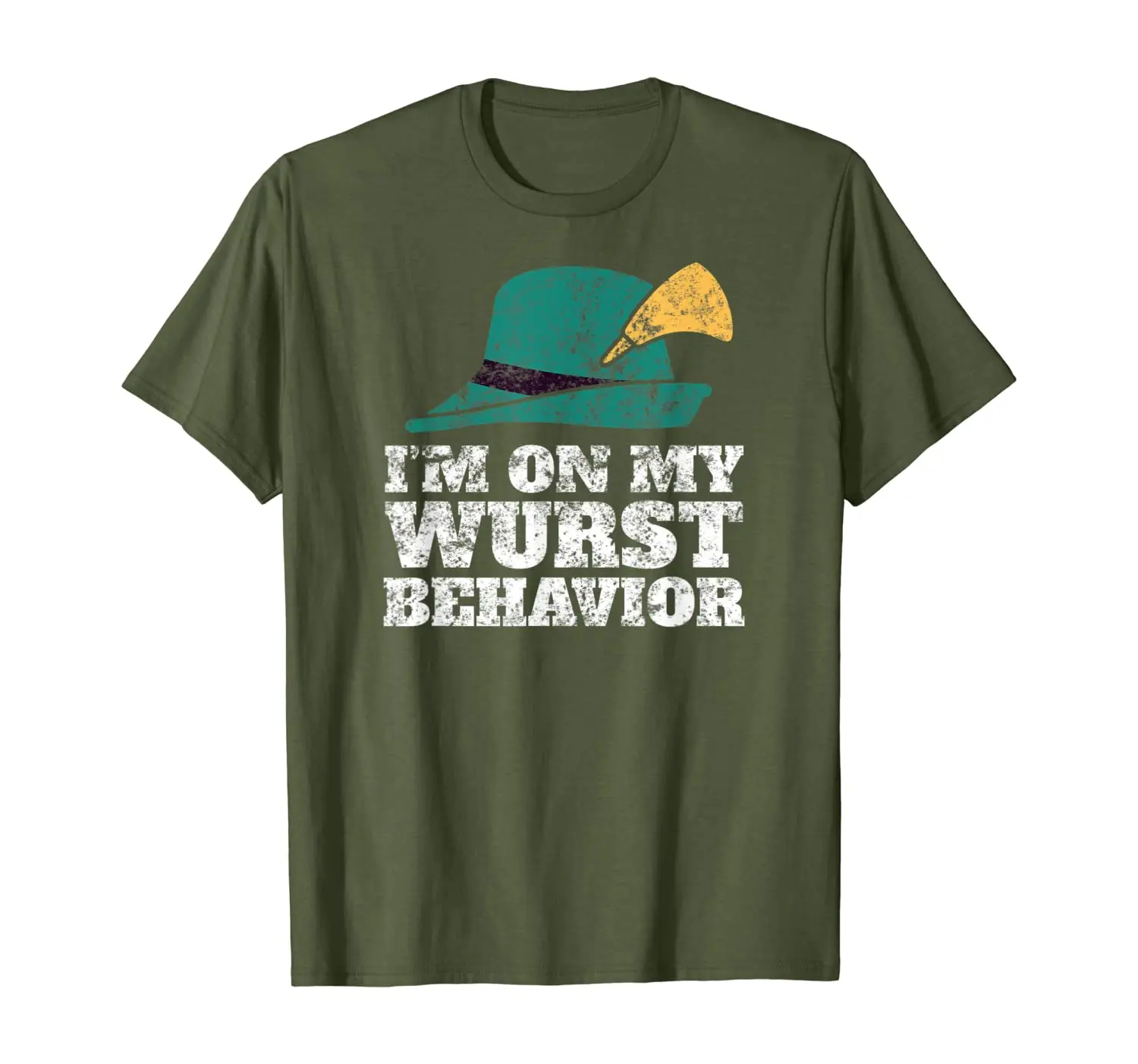 

Vintage Oktoberfest I'm On My Wurst Behavior Fun Gift T-Shirt