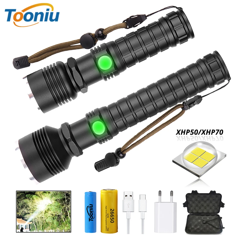Мощный светодиодный фонарик XHP70 фонарь с поддержкой зума 5 режимов освещения