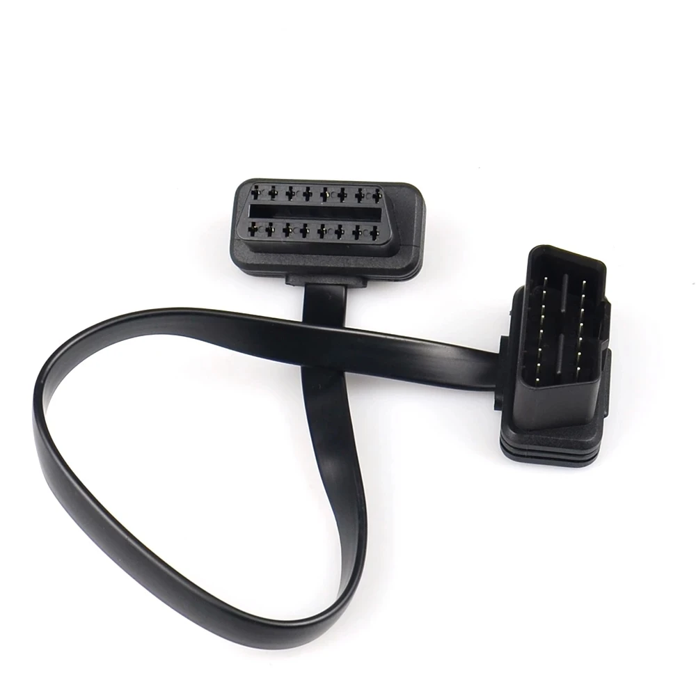 Автомобильный сканер OBDII плоский и тонкий кабель-удлинитель с 16-контактным
