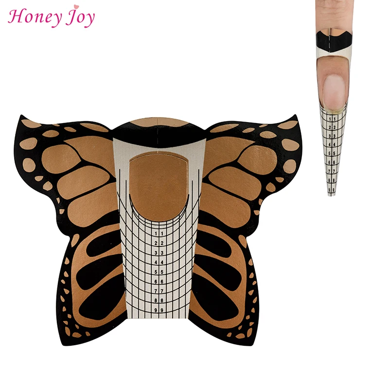 100 шт. профессиональная Золотая Бабочка квадратные кончики для ногтей акриловая