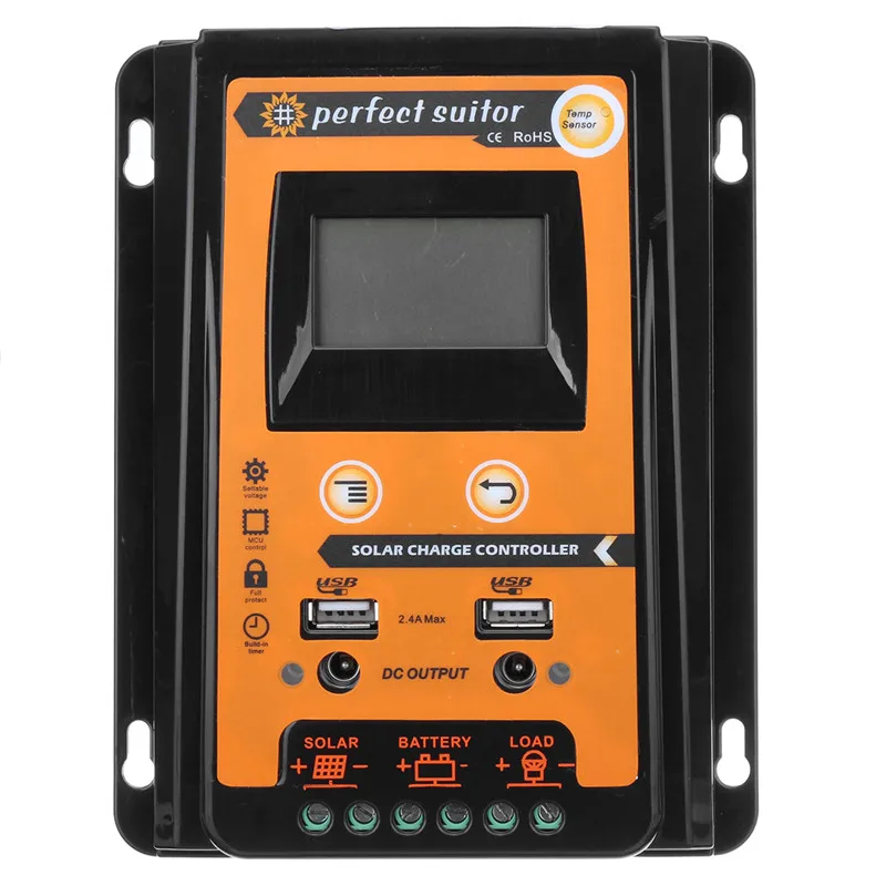 

30A 50A 70A Solar Charge Controller MPPT 12V 24V Auto Regulator PV 50V Home Battery Charger LCD Dual USB