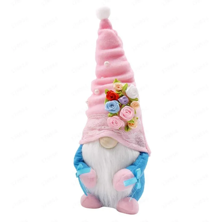 

2021 New Pink Mother's Day Faceless Doll Easter Flower Dwarf Forest Old Man Doll Happy Mother's Day Decor Thanksgiving Mom Gift