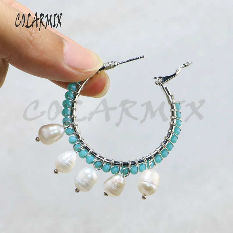 Женские серьги-подвески с бусинами 5 пар 9432 | Украшения и аксессуары