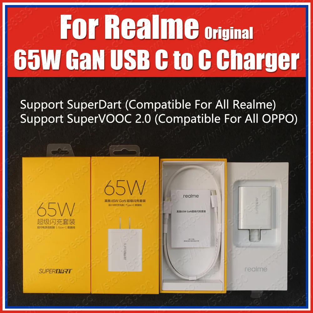 VCU чип 65 Вт USB C на Type оригинальное зарядное устройство Realme SuperDart EU UK AU Для X9 Pro 7 X7 Q2 X50
