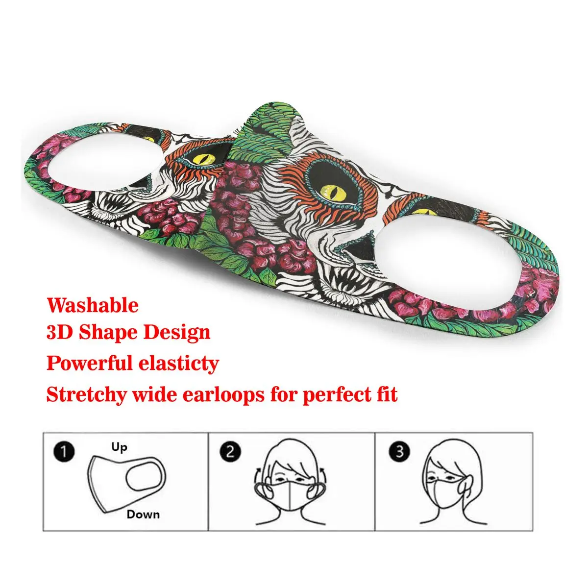 

Dust Mask Sugar Skull Big Owl Cat Mouth Face Mask for Adult Kids Windproof Washable Reusable