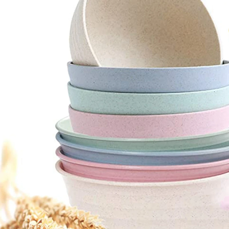 

Mixed Size Unbreakable Cereal Bowls Wheat Straw Fiber Lightweight Bowl Sets 8 - Dishwasher & Microwave Safe