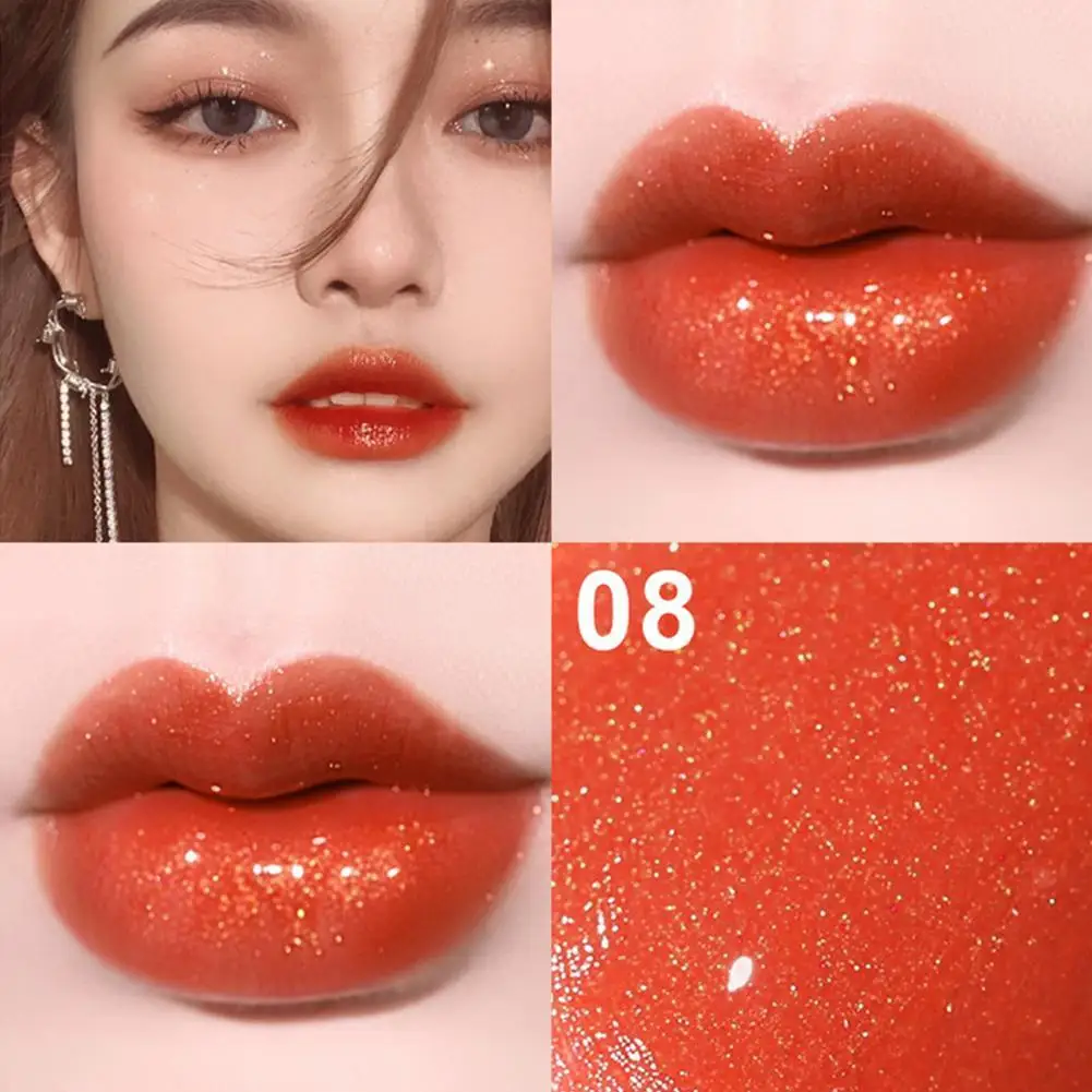 

3D Waterproof And Long-lasting Moisturizing Lip Glaze Se Mirror WaterLuminous Sets Lipstick Lip Gloss Female Gloss Glass Li N4L0