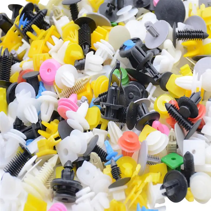 

200pcs Color Random Plastic Rivets Car Fender Bumper Interior Panel Push Pin Clips Fastener