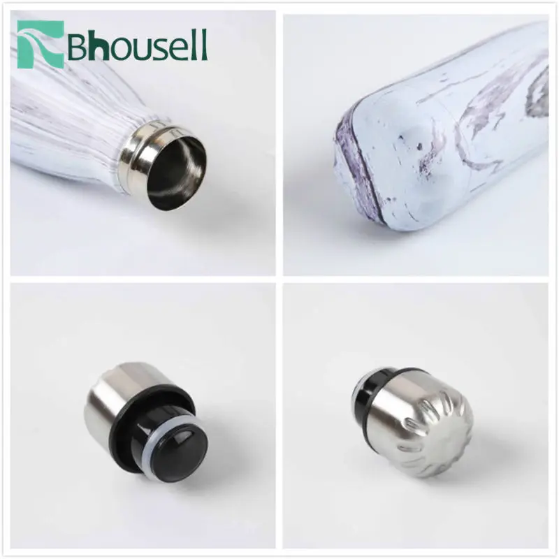 Бутылка для воды из нержавеющей стали с двойными стенками и текстурой древесины