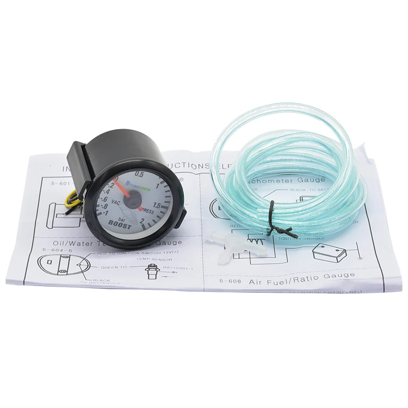 Круглая заземляющая 52 мм Синяя подсветка Автомобильный турбоусилитель турбин 1 ~