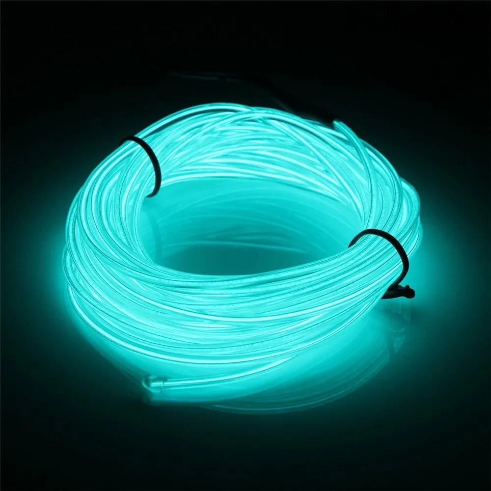 

4.8MNeon Light Sewing Edge Neon car Lights Dance Party Car Decor Light Flexible Rope Tube LED Strip With 2A battery 3V Driver CD