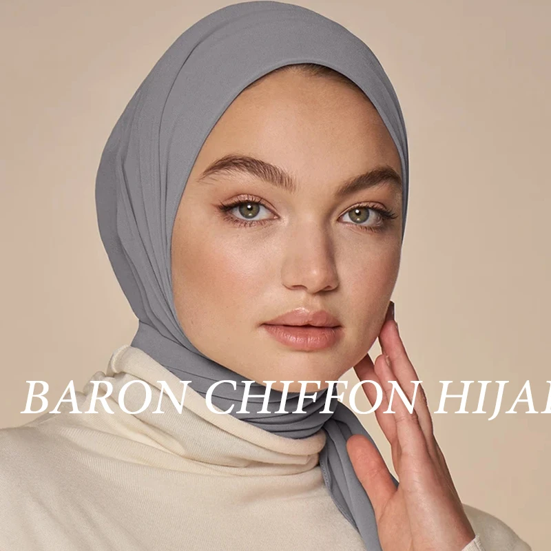 Шифоновый хиджаб в мусульманском стиле мягкий длинный шарф палантин из