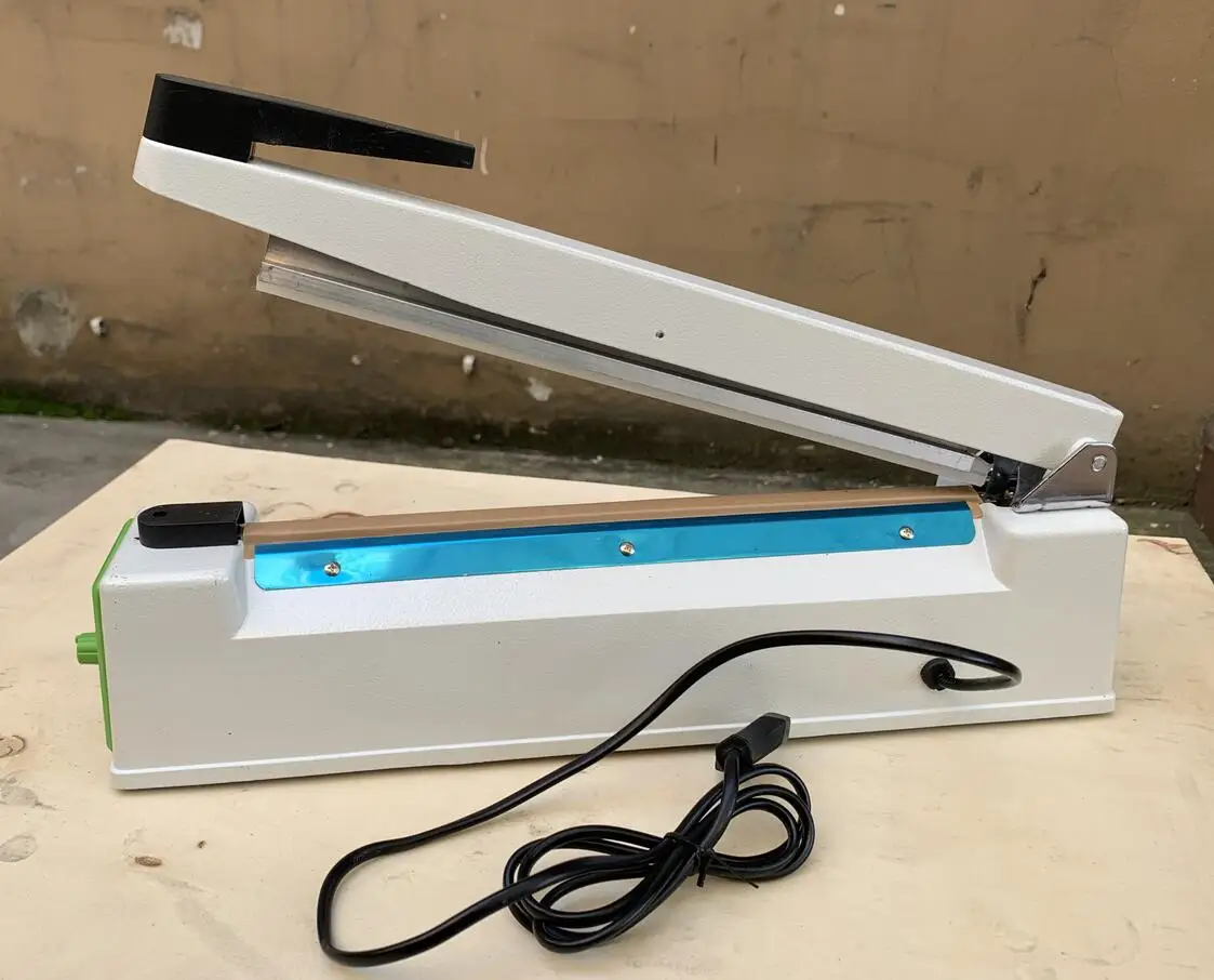 Manual Impulse Sealer Heat Plastic Bag Sealing Machine With Date Code Mold Metal Case 8mm Wide 300mm Seal Length Free Shipping | Бытовая