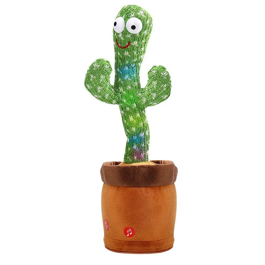

Dancing Cactus Toy With Note Label Button 120 English Songs Battery Type Repetition Luminescence Recording