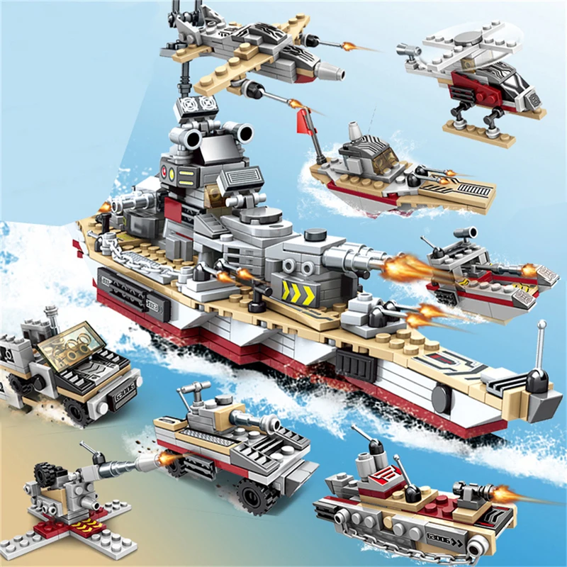 502 шт. 8 в 1 совместимые с самолетом строительные блоки армейские фигурки военные |