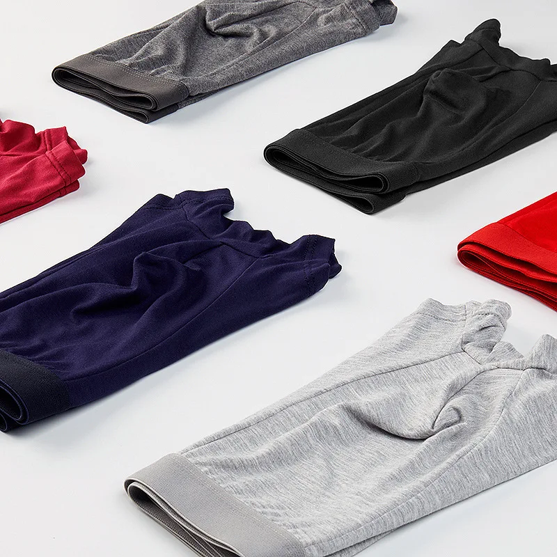 

4PCS New Mens Underwear Cotton Boxershorts Men Boxers U Convex Print Male Underpants Man Comfortable Shorts Panties