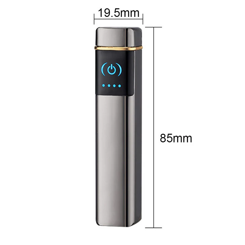 Ветрозащитная черная двухдуговая зажигалка перезаряжаемая через USB