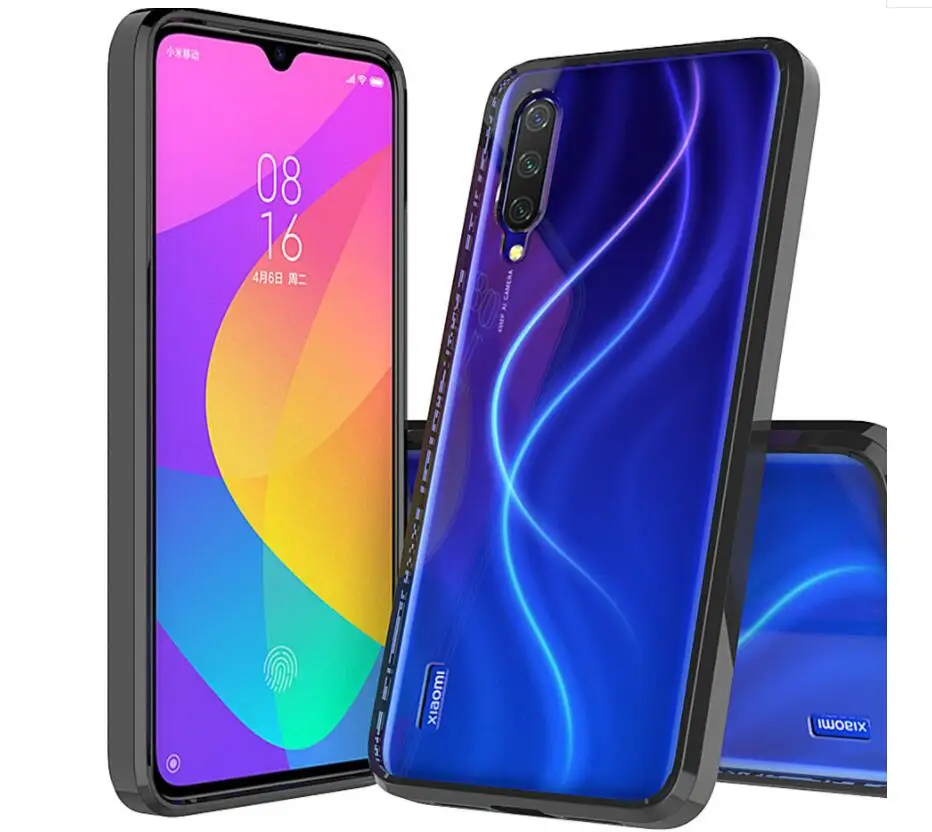 Прозрачный акриловый + ТПУ чехол-накладка 200 шт./лот для Xiaomi CC9E A3 CC9 A3Lite A2Lite Redmi 6Pro K20