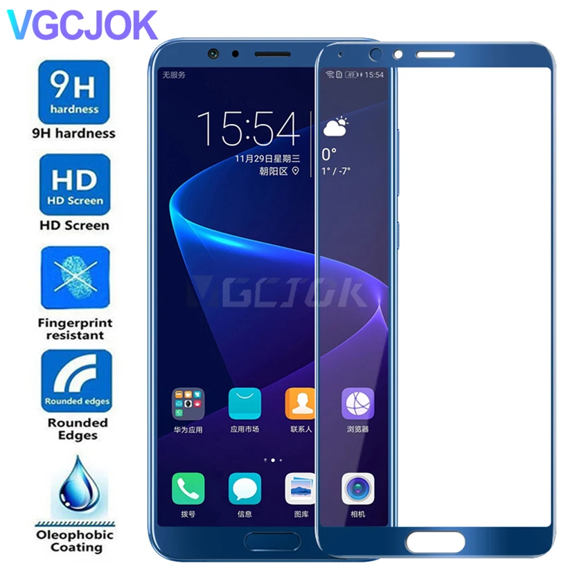 

Защитная пленка для смартфона, закаленное стекло 5D, полное покрытие, для Huawei Honor 20, 10, 9, 8 Lite, Honor View 20, V8, V9, V10, V20