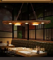 Vintage Candlestick Chandelier Loft Industrial Style Restaurant Cafe Bar Long Wooden Track Lighting صناعي Deco Maison лампа