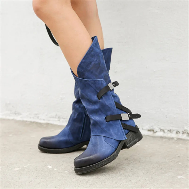 Прогулочная обувь Женские ботинки Ботинки до середины икры в стиле ретро на