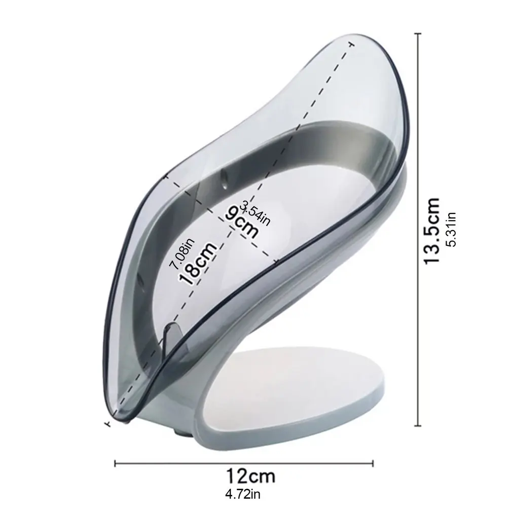 

Anti-slip Leaf-shaped Durable Practical Drain Soap Dish Household Bathroom With Suction Cup Soap Holder