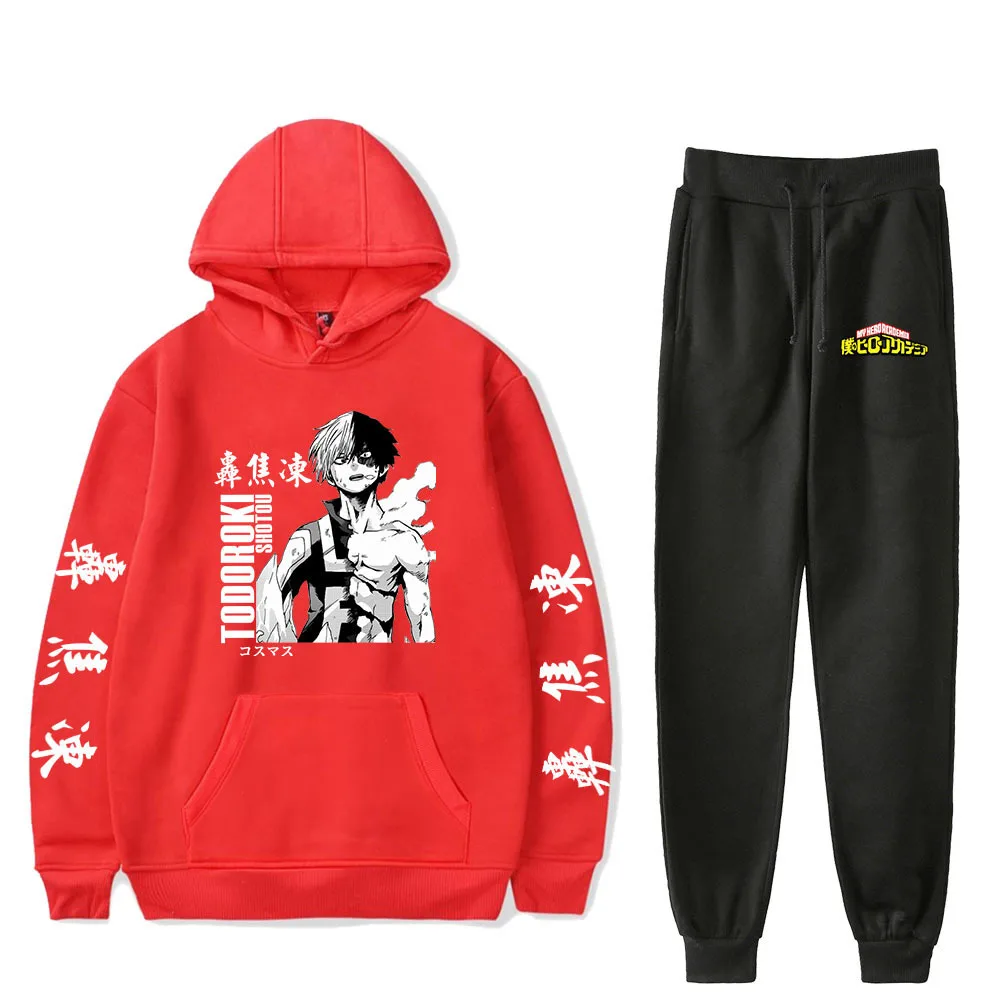 

2021 Shoto Todoroki Hoodie Sweatshirt Sweatpants Suit Shirt Trousers+Tops Unisex Pullover Print Casual Clothes