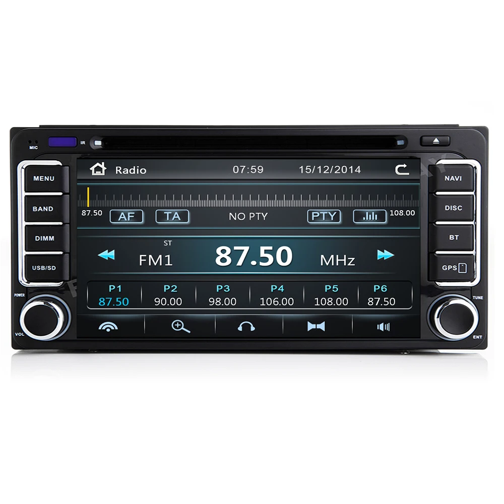 2020 2 DIN универсальный автомобильный радиоприемник DVD GPS стерео для Toyota Corolla Camry Prado