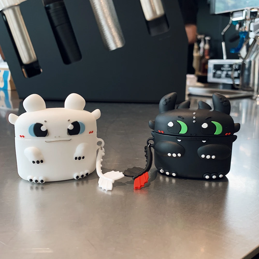 Чехол для наушников AirPods Pro с 3D стереоскопическим рисунком дракона ночной фурии