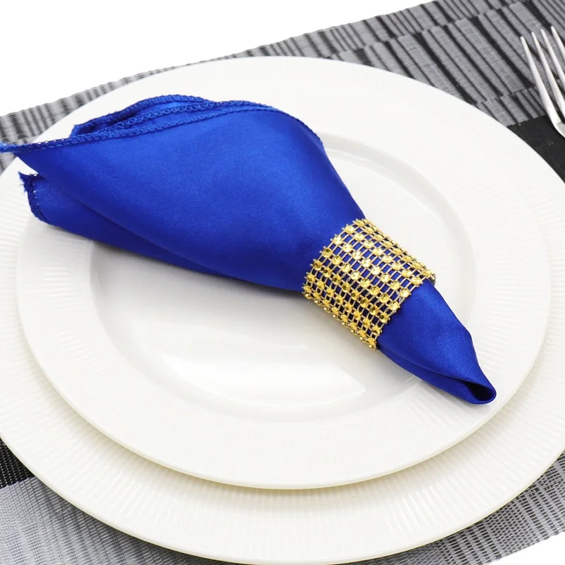 Royal Blue 50 шт./лот салфетка для стола 30 см квадратный атласный тканевый Карманный платок ткань для свадебного украшения события вечерние товары для дома в отеле - Цвет: Royal Blue