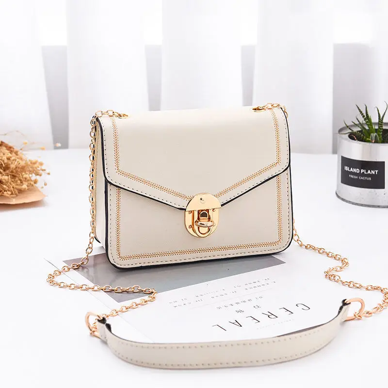 

Simple small bag female 2021 new fashion one-shoulder texture all-match chain messenger bag