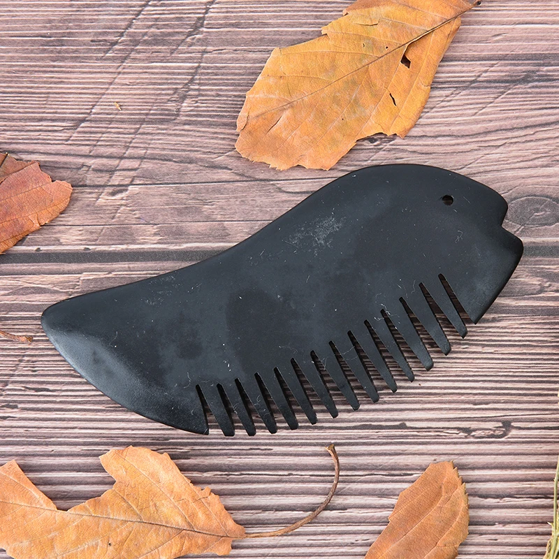 Расческа Для Массажа Гуаша из черного биянского камня 5 видов оптом и в розницу |