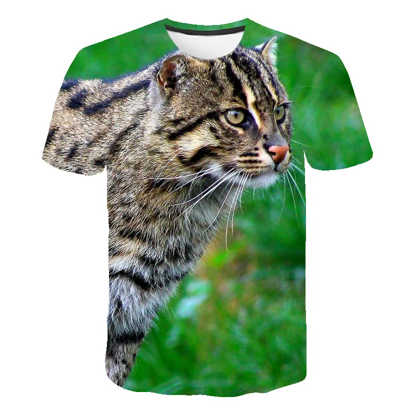 

children's game Cartoon Cat Print 3D T Shirt Boys Girl O-Neck Unisex Streetwear Short Sleeve 2021 Summer New Harajuku T-shirt