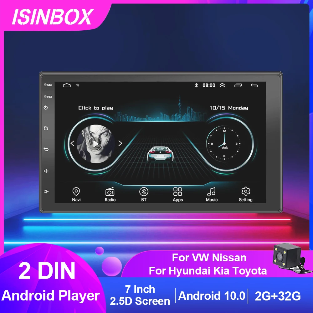 

Автомагнитола универсальная, мультимедийный плеер на Android, с 7 "экраном, GPS, для Volkswagen, Nissan, Hyundai, Kia, Toyota, типоразмер 2 Din