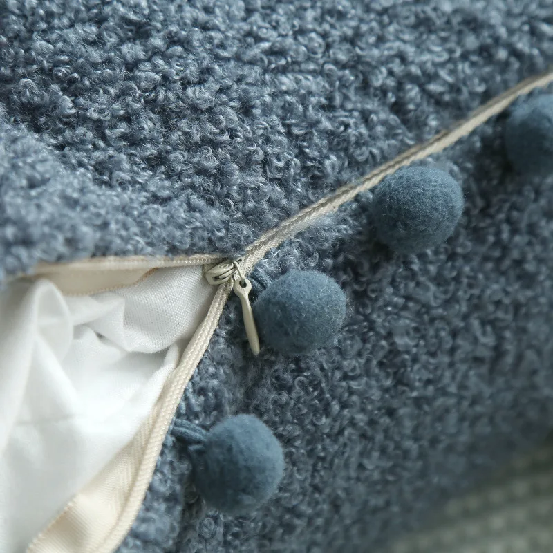 Роскошный чехол для подушки с меховым помпоном 45x45 см | Дом и сад