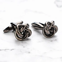 fashion french style metal knots cufflinks black gold design cuff buttons for party suit shirt mens jewelry wholesaleretail