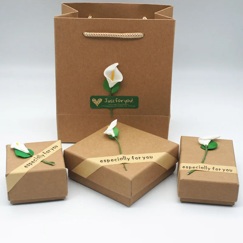 Простая шкатулка для ювелирных изделий Подарочная коробка колец ожерелья