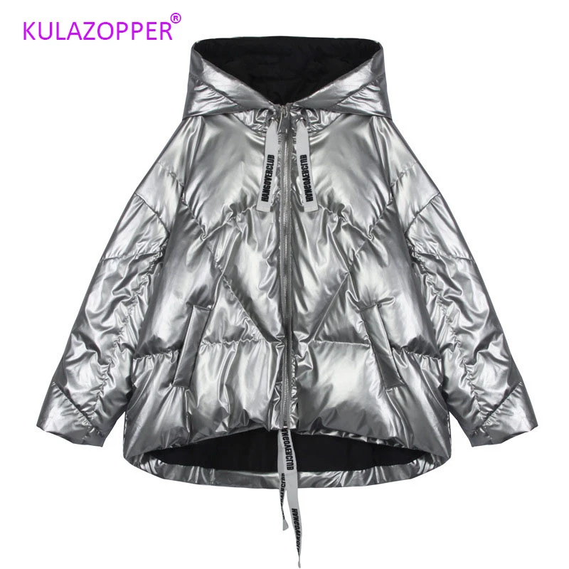 Брендовая зимняя Глянцевая пуховая парка женское водонепроницаемое пальто