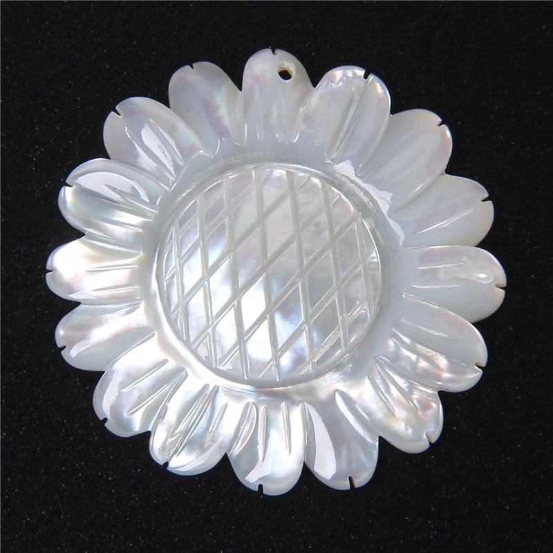 Подвеска в форме белого бабочки ракушки цветка натуральный перламутр Подсолнух