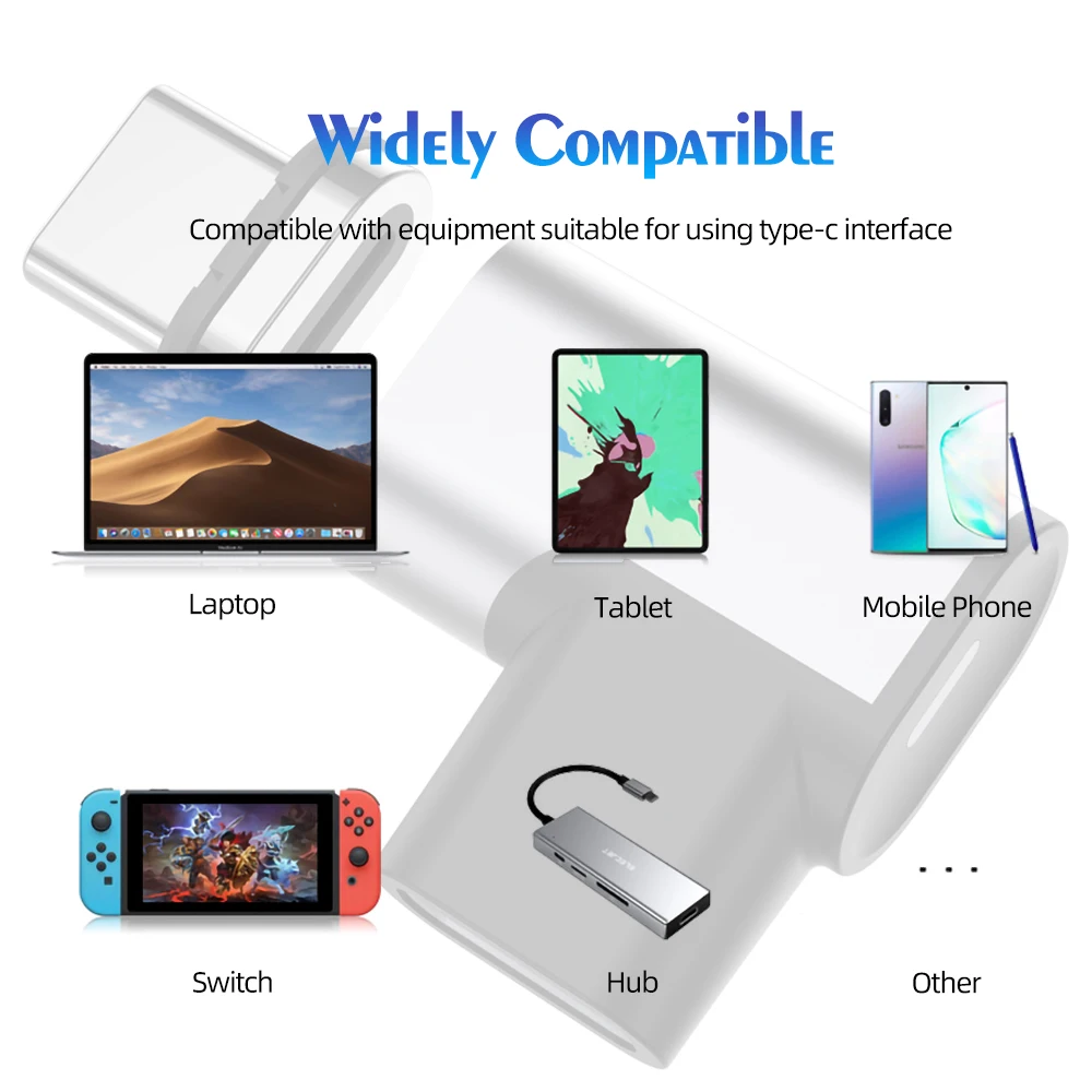 

!ACCEZZ 24 Pins Magnetic USB C Adapter Type C Connector PD 100W Quick Charge 10Gbp Data 4K HD Hub for MacBook Pro Samsung Huawei