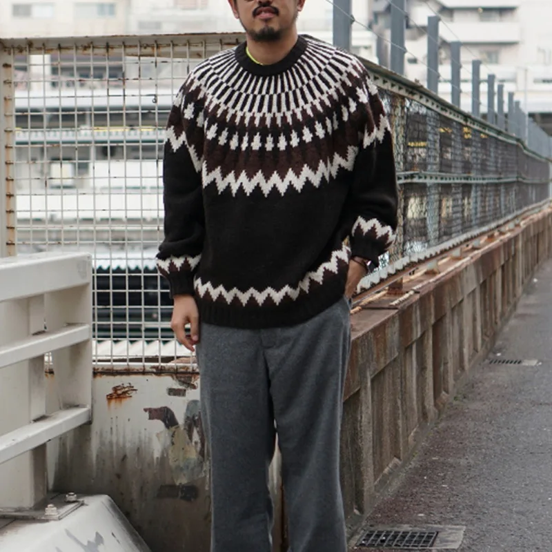 Модные мужские винтажные осенне-зимние теплые вязаные свитера с длинным рукавом