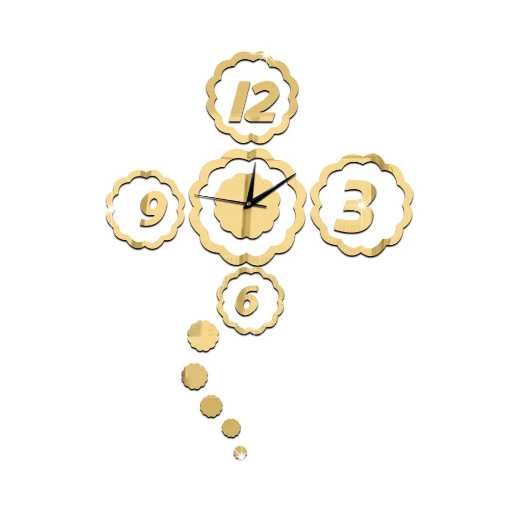 Креативные зеркальные наклейки 3D сделай сам кварцевые часы с иглой настенные