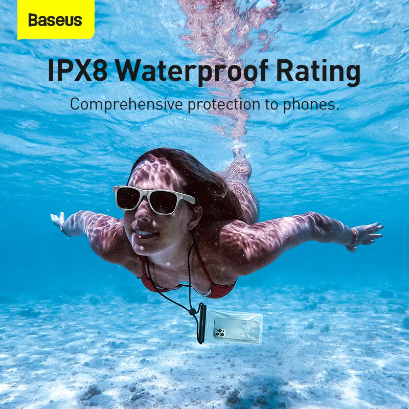 baseus water proof phone bag for iphone 12 11 pro max waterproof phone case for samsung xiaomi swim universal protection cover free global shipping