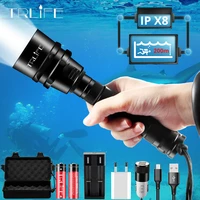 brightest professional diving flashlight xml t6 l2 portable scuba dive torch 200m underwater ipx8 waterproof 18650 flashlights