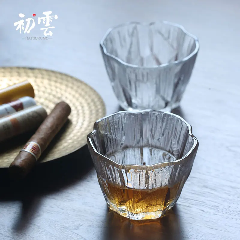 2021 nuevo hielo coraz&oacute;n taza japon&eacute;s anillo de cristal de whisky de vidrio de cerveza taza vaso de madera caja de regalo para hombres mujer ins estilo-3