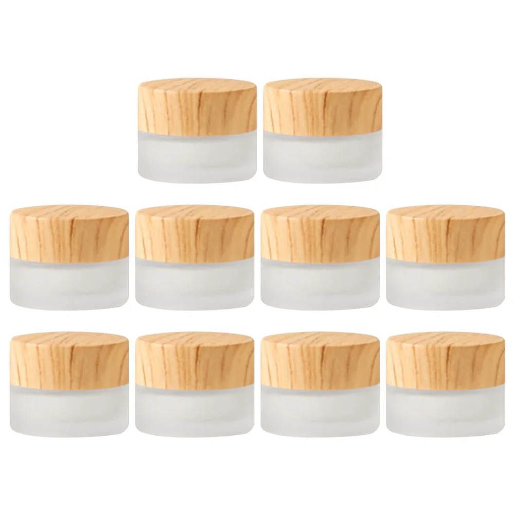 

10Pcs Glass Cream Jars Refillable Makeup Empty Jars Makeup Storage Bottles White