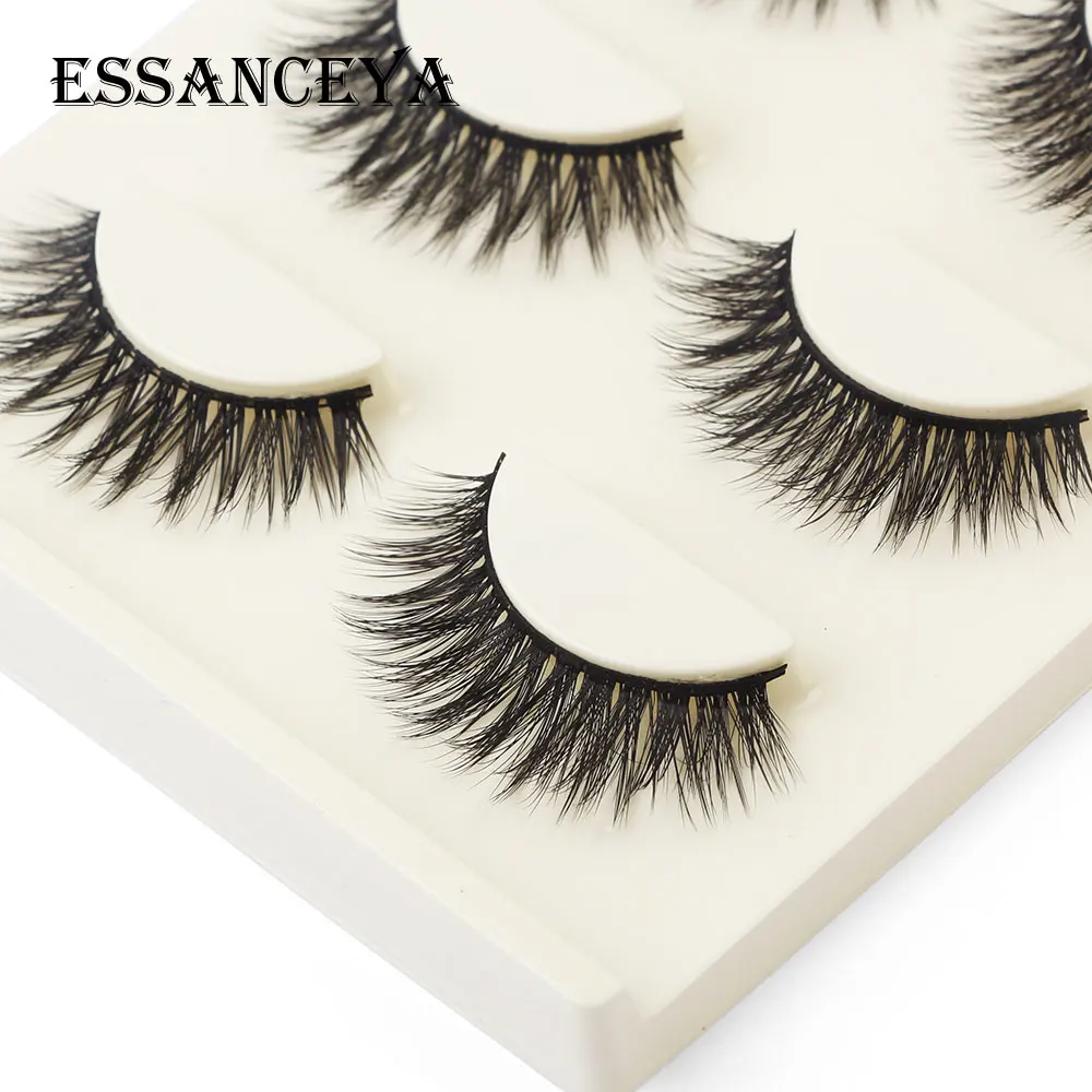 ESSANCEYA 3 пары натуральные накладные ресницы наращивание ресниц Инструмент Maquillage Cilios ресницы искусственные Cilios сексуальные лахсы