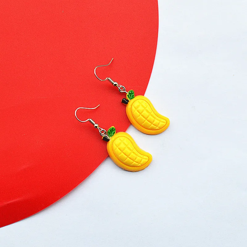 Korean Harajuku Creative Funny Emulational Fruits Eardrop Sweet Cute Temperamental Grape Mango Simple Student Earrings Gifts | Украшения и
