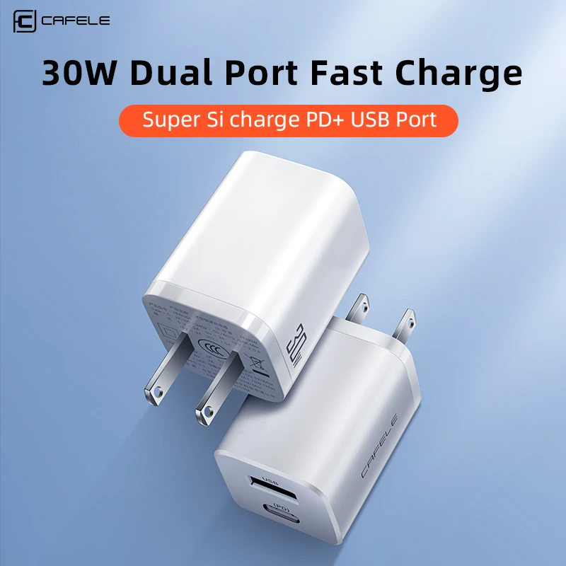 

Cafele 30 Вт Зарядное устройство для iPhone 12 11 13 Pro Max Xiaomi iPad Samsung Type C PD USB C быстрое зарядное устройство