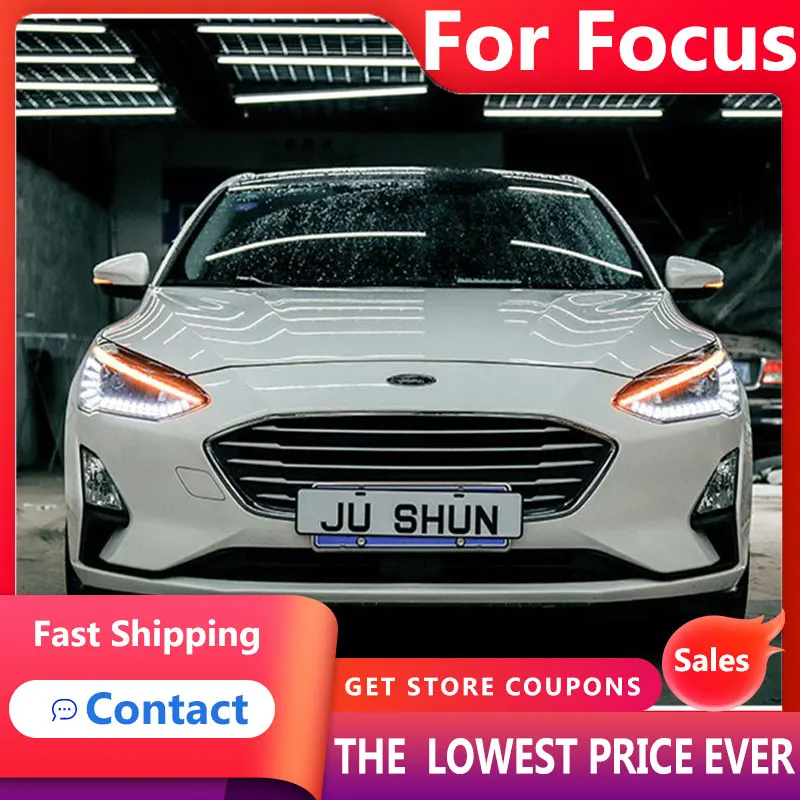 

HANA for Ford Focus Headlights 2018-2019 New Focus LED Headlight Dynamic Signal Led Drl Hid Bi Xenon Auto Accessories